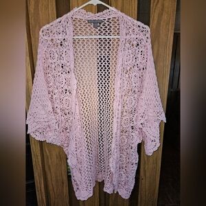 Jessica London Sz 18/20 L Pink Open Front Cardigan